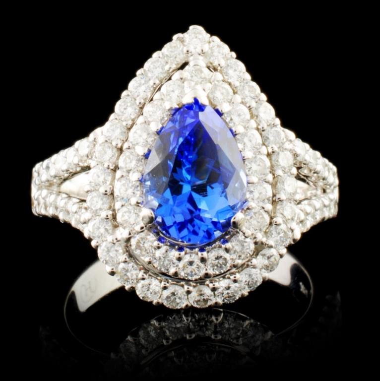 18K Gold 1.22ct Tanzanite & 1.13ctw Diamond Ring