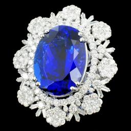 18K Gold 23.15 Tanzanite & 4.74ct Diamond Ring