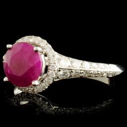 18K Gold 1.63ct Ruby & 0.49ctw Diamond Ring