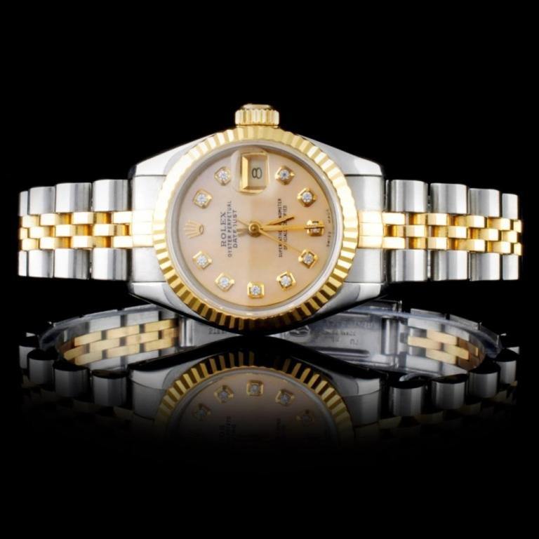 Rolex DateJust Ladies Diamond Wristwatch