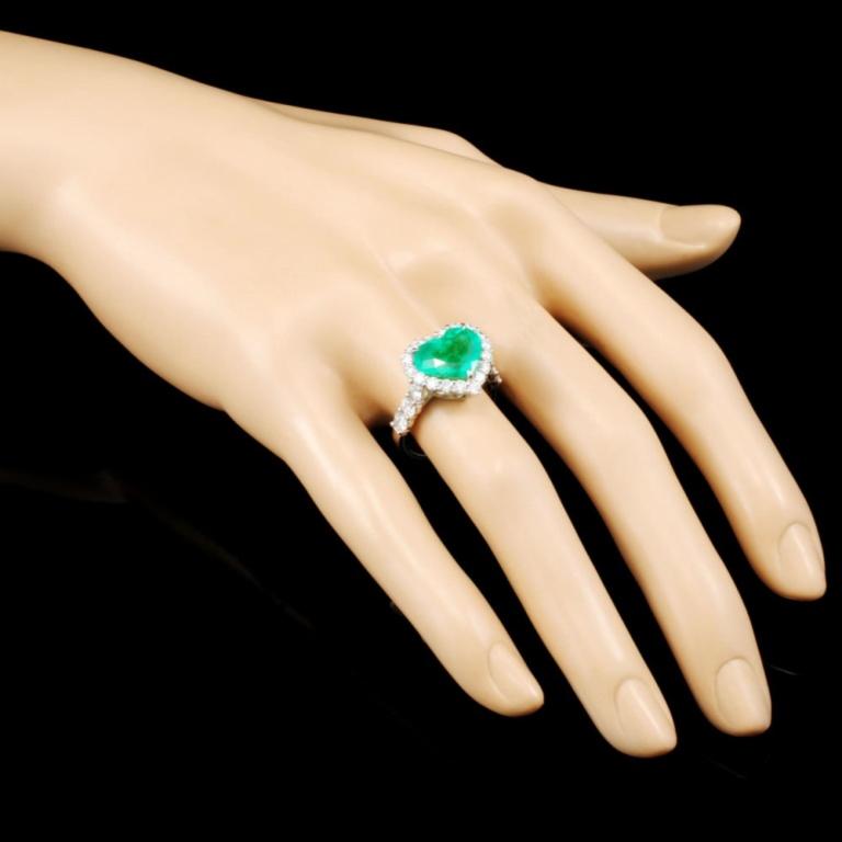 18K Gold 3.71ct Emerald & 1.47ctw Diamond Ring