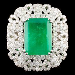 18K Gold 2.19ct Emerald & 4.81ctw Diamond Ring