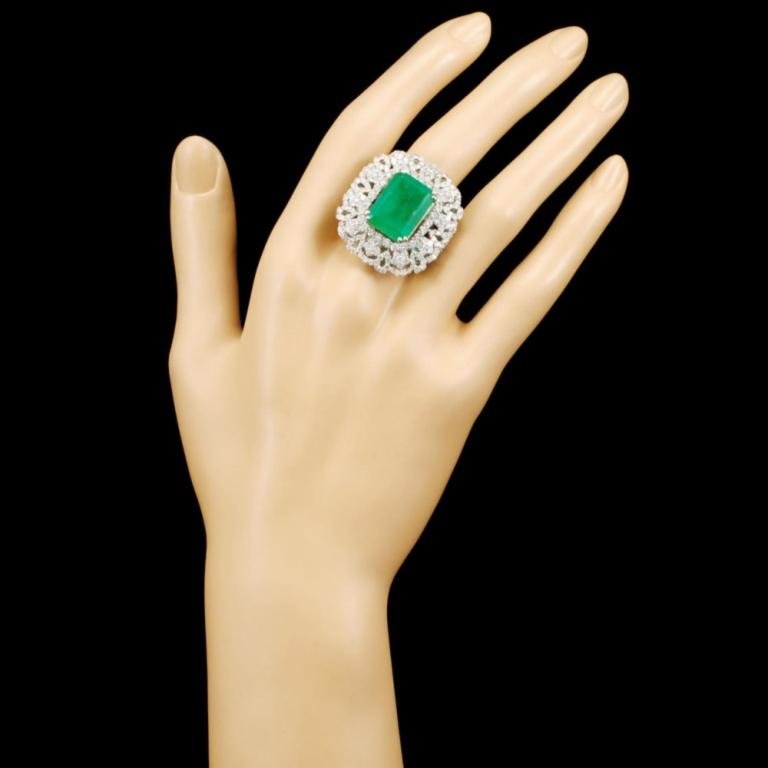 18K Gold 2.19ct Emerald & 4.81ctw Diamond Ring