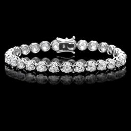 18k White Gold 10.00ct Diamond Tennis Bracelet