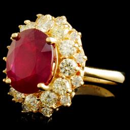 14K Gold 5.61ct Ruby & 1.45ctw Diamond Ring