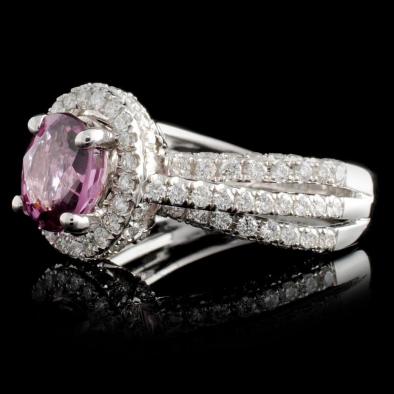 18K White Gold 1.77ct Spinel & 1.29ct Diamond Ring