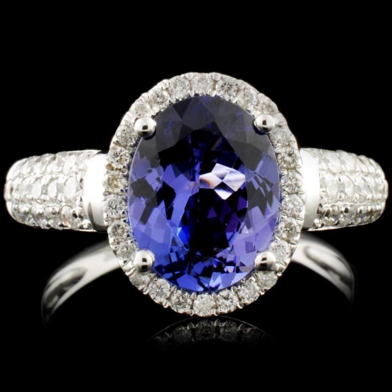 18K Gold 2.36ct Tanzanite & 0.50ctw Diamond Ring