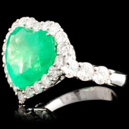 18K Gold 7.70ct Emerald & 2.24ctw Diamond Ring