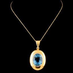 18K Gold 7.50ct Topaz Pendant