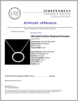 14K Gold 0.43ctw Diamond Pendant