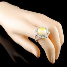 14K Gold 5.27ct Opal & 0.90ctw Diamond Ring