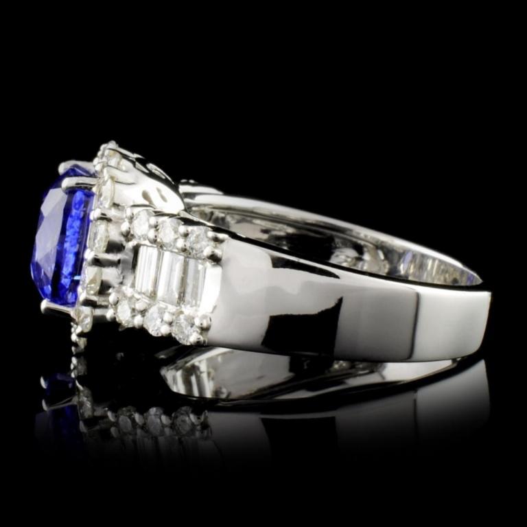 18K White Gold 3.10ct Sapphire & 1.18ct Diamond Ri