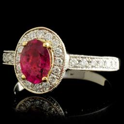 18K Gold 1.08ct Ruby & 0.79ctw Diamond Ring