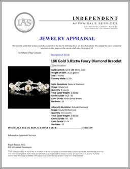 18K Gold 3.81ctw Fancy Diamond Bracelet