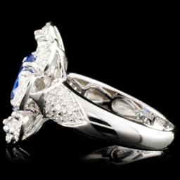 18K Gold 1.74ct Sapphire & 1.26ctw Diamond Ring