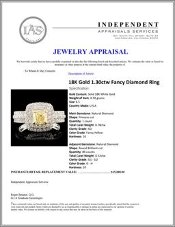 18K Gold 1.30ctw Fancy Diamond Ring