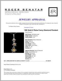 18K Gold 2.76ctw Fancy Diamond Pendant