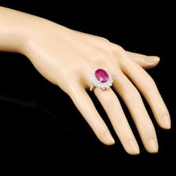 18K Gold 8.52ct Ruby & 1.13ctw Diamond Ring