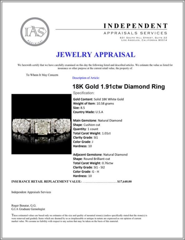 18K Gold 1.91ctw Diamond Ring