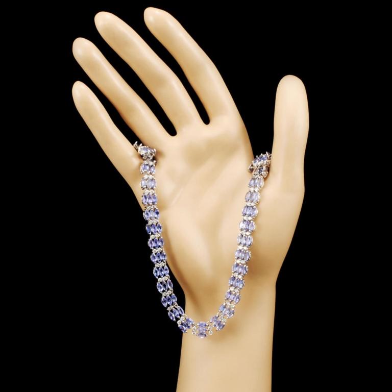 14K Gold 27.20ctw Tanzanite & 3.54ctw Diamond Neck