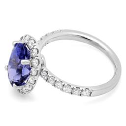 14K Gold 3.50ct Tanzanite & 1.00ct Diamond Ring