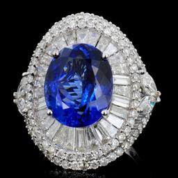 18K Gold 7.26ct Tanzanite & 3.00 Diamond Ring