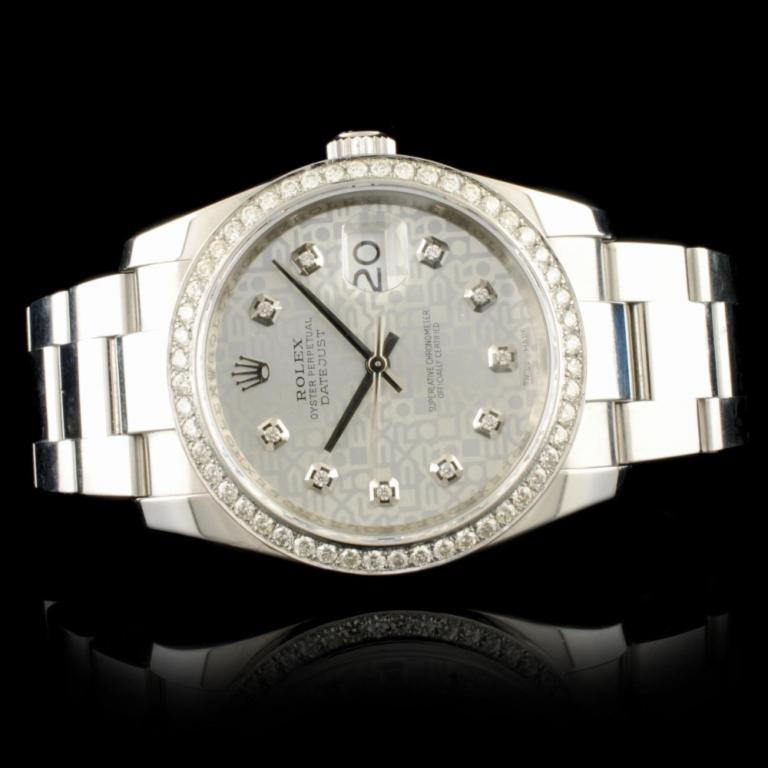 Rolex DateJust 116200 SS 1.35ct Diamond 36MM Watch