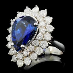 18K Gold 6.00ct Tanzanite & 2.00ctw Diamond Ring