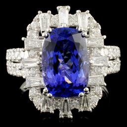 18K Gold 4.50ct Tanzanite & 1.04ctw Diamond Ring