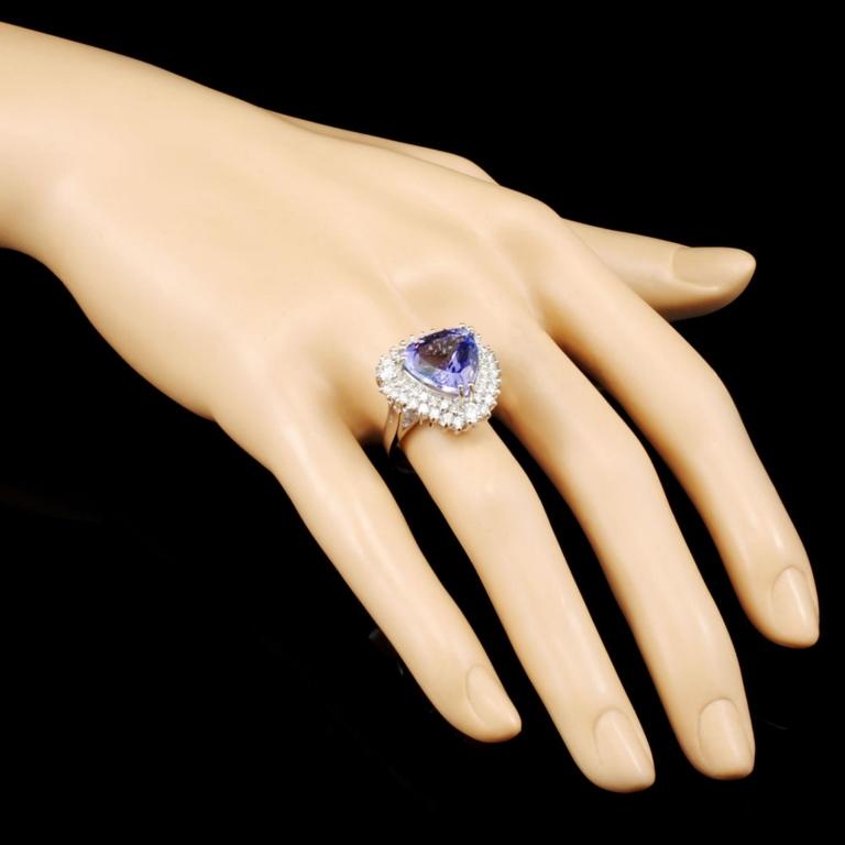 14K Gold 6.82ct Tanzanite & 1.39ctw Diamond Ring