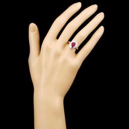 18K Gold 1.12ct Ruby & 0.44ctw Diamond Ring