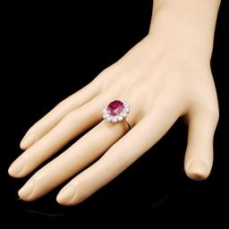 14K Gold 5.06ct Ruby & 1.24ctw Diamond Ring