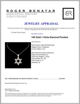 14K Gold 1.15ctw Diamond Star Pendant