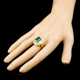 18K Gold 3.58ct Emerald & 2.23ctw Diamond Ring