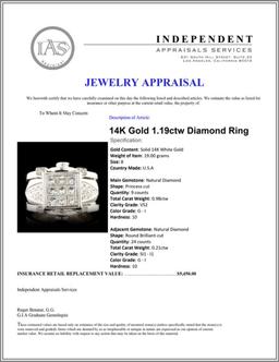 14K Gold 1.19ctw Diamond Ring