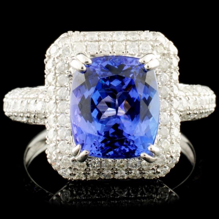 18K Gold 2.95ct Tanzanite & 1.13ctw Diamond Ring