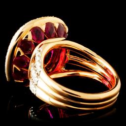 18K Gold 8.65ct Rubellite & 1.44ctw Diamond Ring