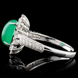 18K White Gold 1.84ct Emerald & 0.62ct Diamond Rin