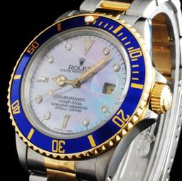 Rolex YG/SS 40MM Submariner Diamond MOP Wristwatch