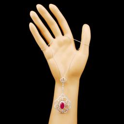 18K Gold 4.39ct Ruby & 1.84ctw Diamond Pendant