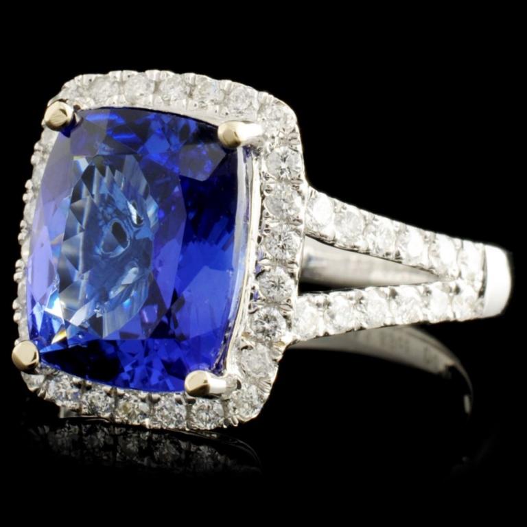 18K Gold 3.89ct Tanzanite & 0.54ctw Diamond Ring