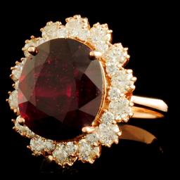 14K Gold 8.86ct Ruby & 1.50ctw Diamond Ring