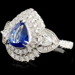 18K Gold 2.04ct Sapphire & 1.28ct Diamond Ring