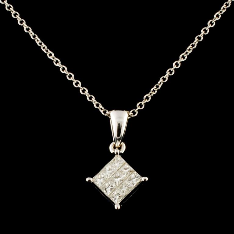 18K Gold 0.14ctw Diamond Pendant