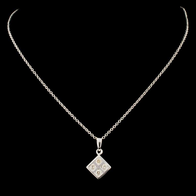 14K Gold 0.18ctw Diamond Pendant