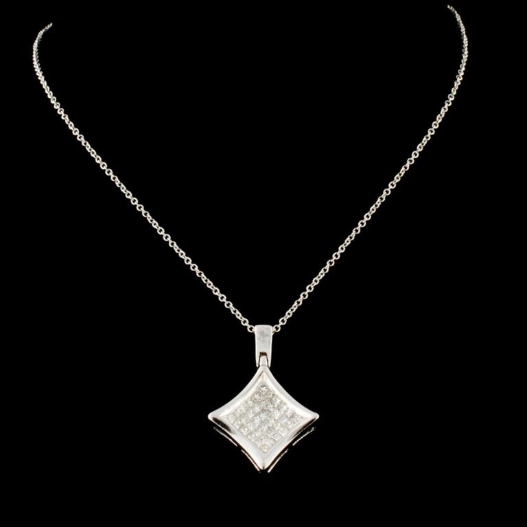 14K Gold 1.12ctw Diamond Pendant