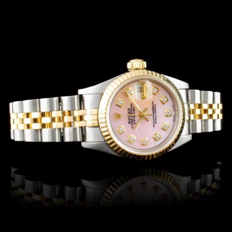 Rolex 18K & SS DateJust Diamond Ladies Watch