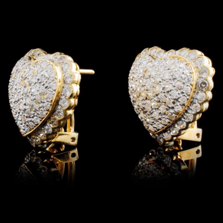 14K Yellow Gold 2.30ctw Diamond Earrings