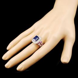 14K Gold 5.18ct Sapphire & 0.84ctw Diamond Ring