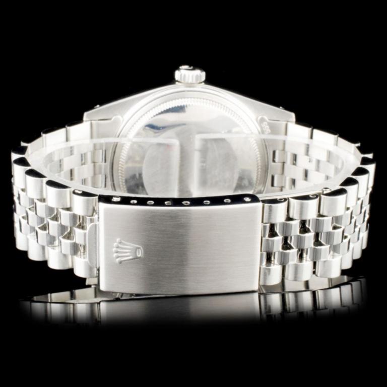 Rolex SS DateJust 3.00ct Diamond 36MM Wristwatch
